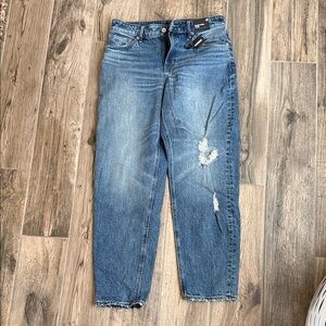 Women’s Blue Distressed Boyfriend Jeans